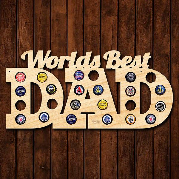 World's Best Dad Beer Cap Sign - Premier Home & Gifts