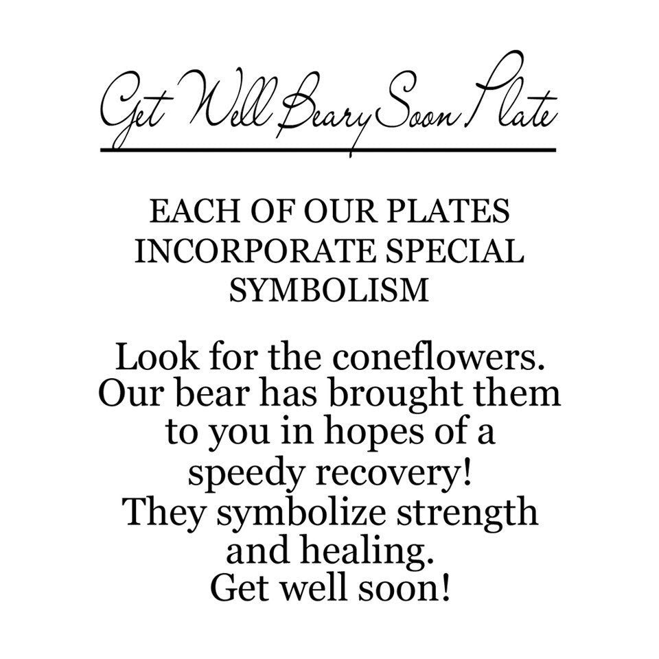 Get Well Beary Soon Commemorative Plate - Premier Home & Gifts