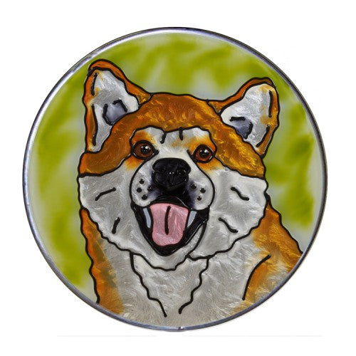 Akita Hand Painted Stained Glass Art Suncatcher - Gifts for Dog Owners