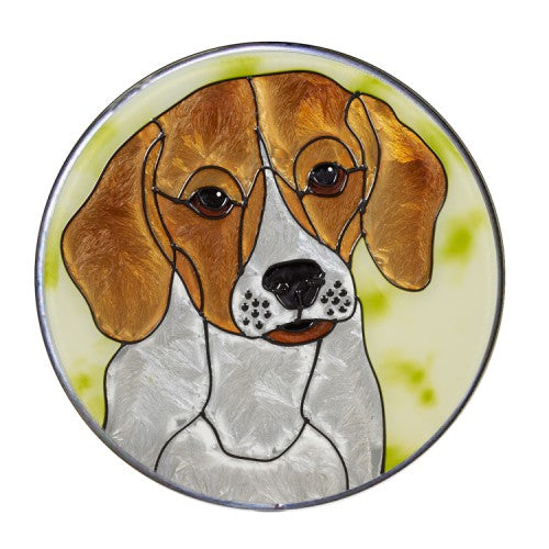 Beagle Hand Painted Stained Glass Art Suncatcher - Gifts for Dog Owners