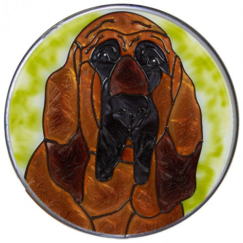 Bloodhound Hand Painted Stained Glass Art Suncatcher - Gifts for Dog Owners