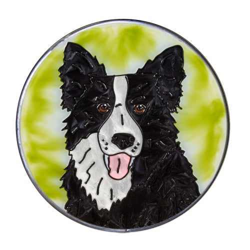 Border Collie Hand Painted Stained Glass Art Suncatcher - Gifts for Dog Owners