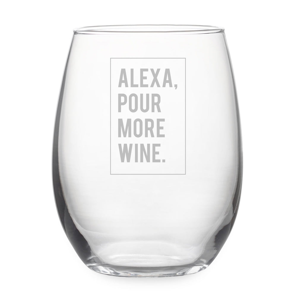Alexa Pour More Stemless Wine Glasses