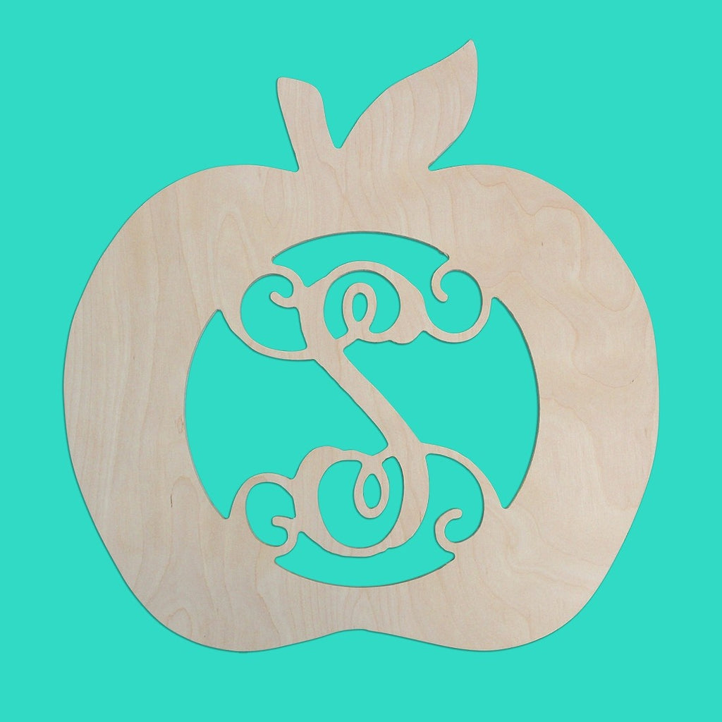 Apple Wood Monogram - Teacher Gifts
