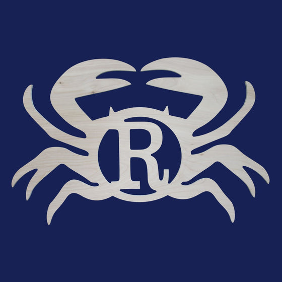 Crab Initial Wood Monogram - Beach House Decor