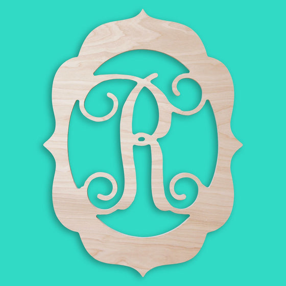 Ornate Frame Wood Monogram - Personalized Home Decor