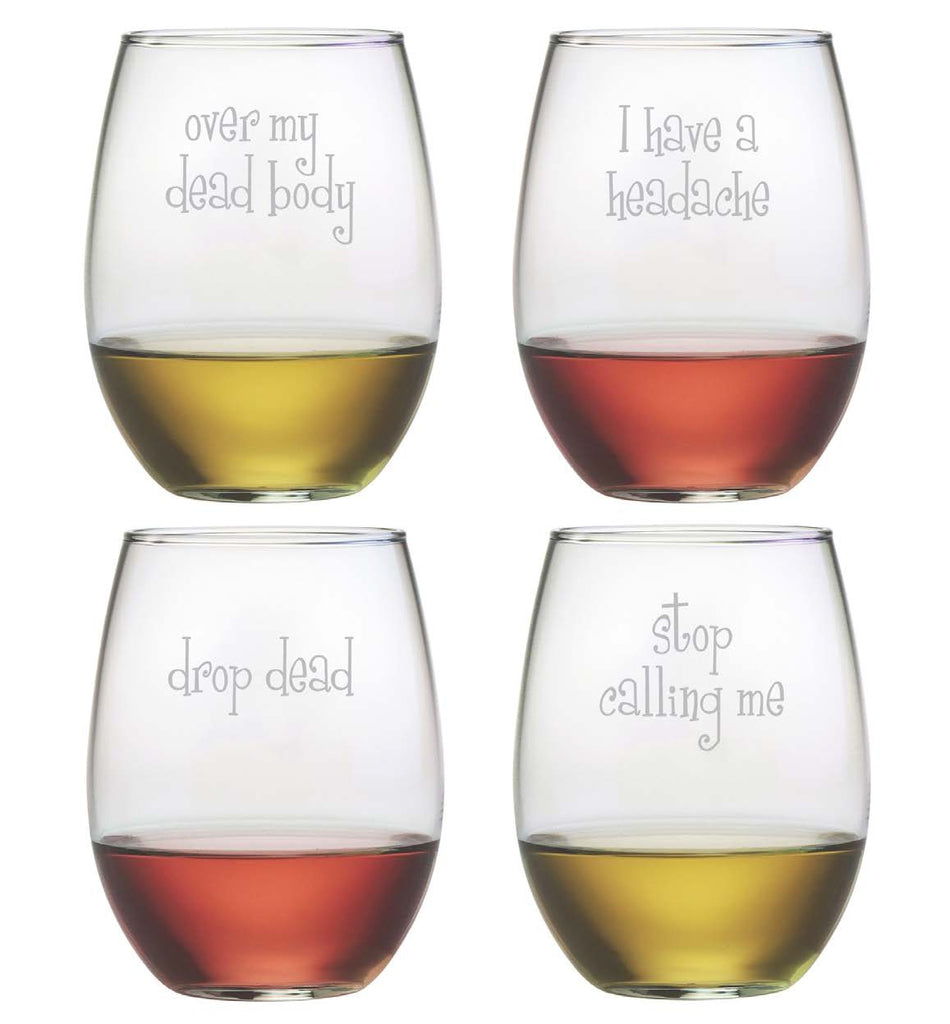 Anti Valentine Stemless Wine Glasses