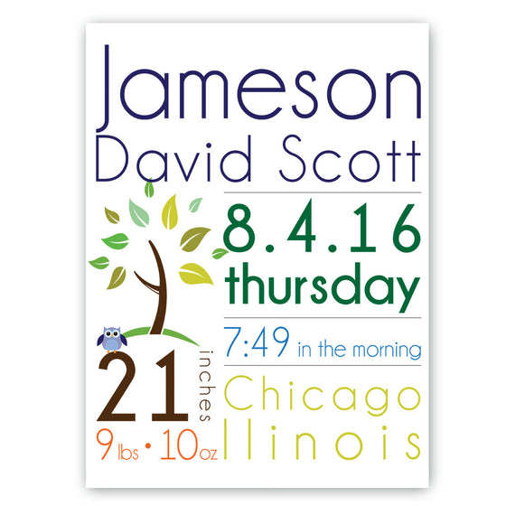 Baby Boy Birth Announcement Canvas Sign - Premier Home & Gifts