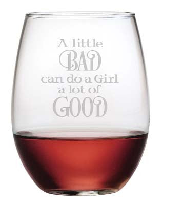 A Little Bad Stemless Wine Glasses