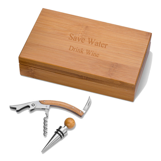 Bamboo Wine Opener Set - Premier Home & Gifts