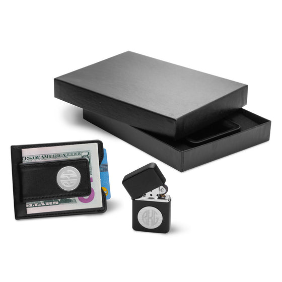 Leather Wallet and Lighter Set ~ Personalized | Premier Home & Gifts