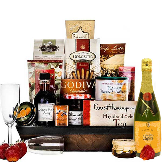 Breakfast in Bed Luxury Gift Basket - Gift Baskets for Her