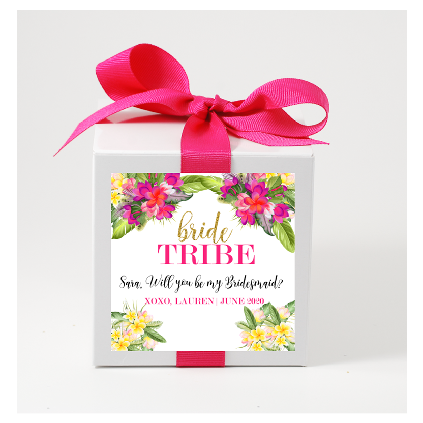 Bride Tribe Hibiscus Personalized Candle - Bridesmaid Gifts - Premier Home & Gifts