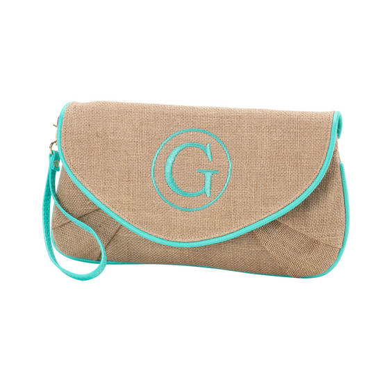 Nala Burlap Clutch - Mint - Premier Home & Gifts