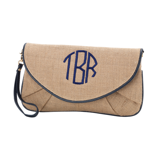  Nala Burlap Clutch - Navy - Premier Home & Gifts