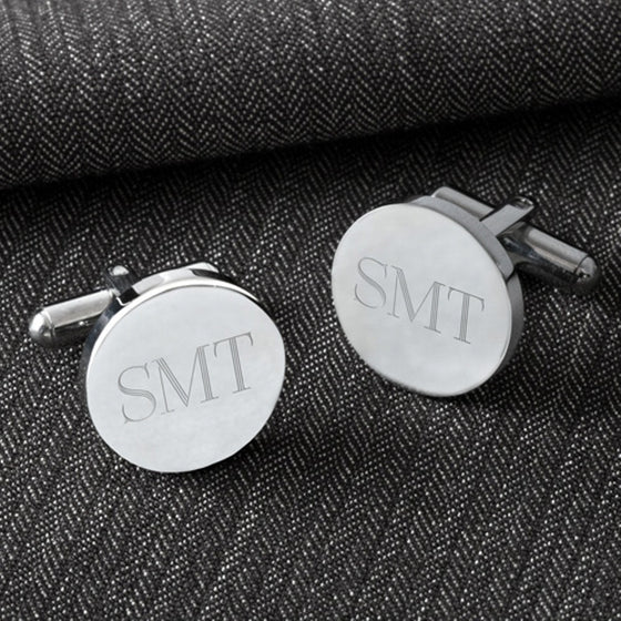 Classic Round Silver Cuff Links