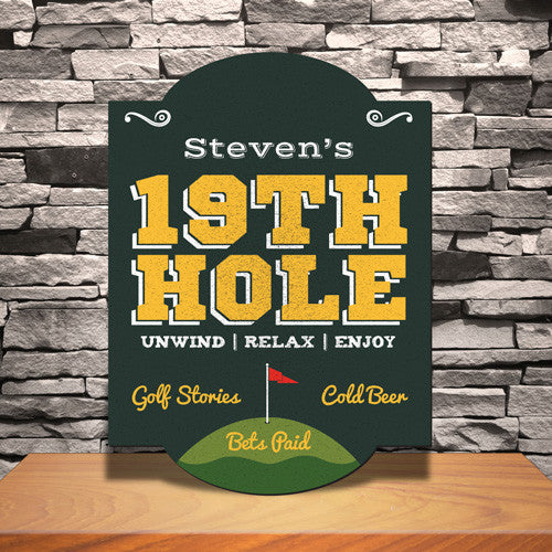 19th Hole Golf Bar Sign ~ Personalized