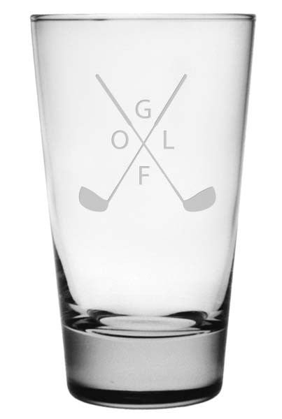 Crossed Clubs Highball Glasses - Set of 4