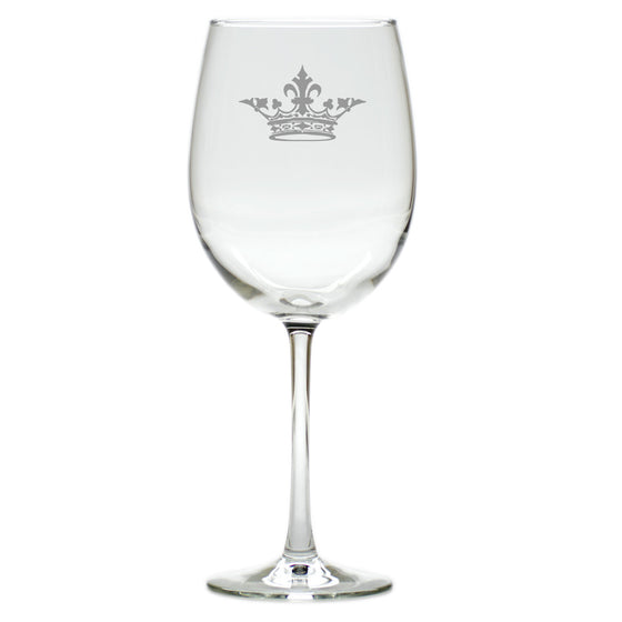Crown Design Wine Glasses ~ Set of 4