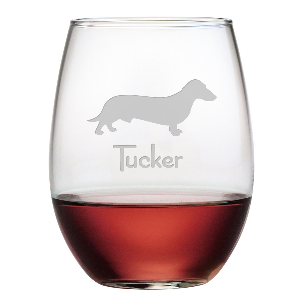 Dachshund Stemless Wine Glasses ~ Set of 4 ~ Premier Home & Gifts