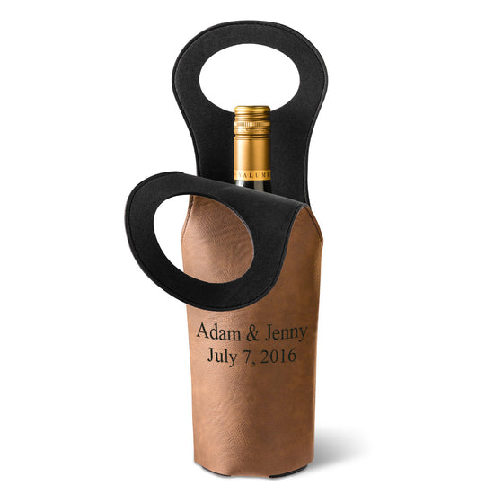 Personalized Wine Tote - Dark Brown - Premier Home & Gifts