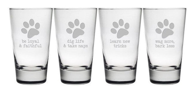 Dog Wisdom Highball Glasses