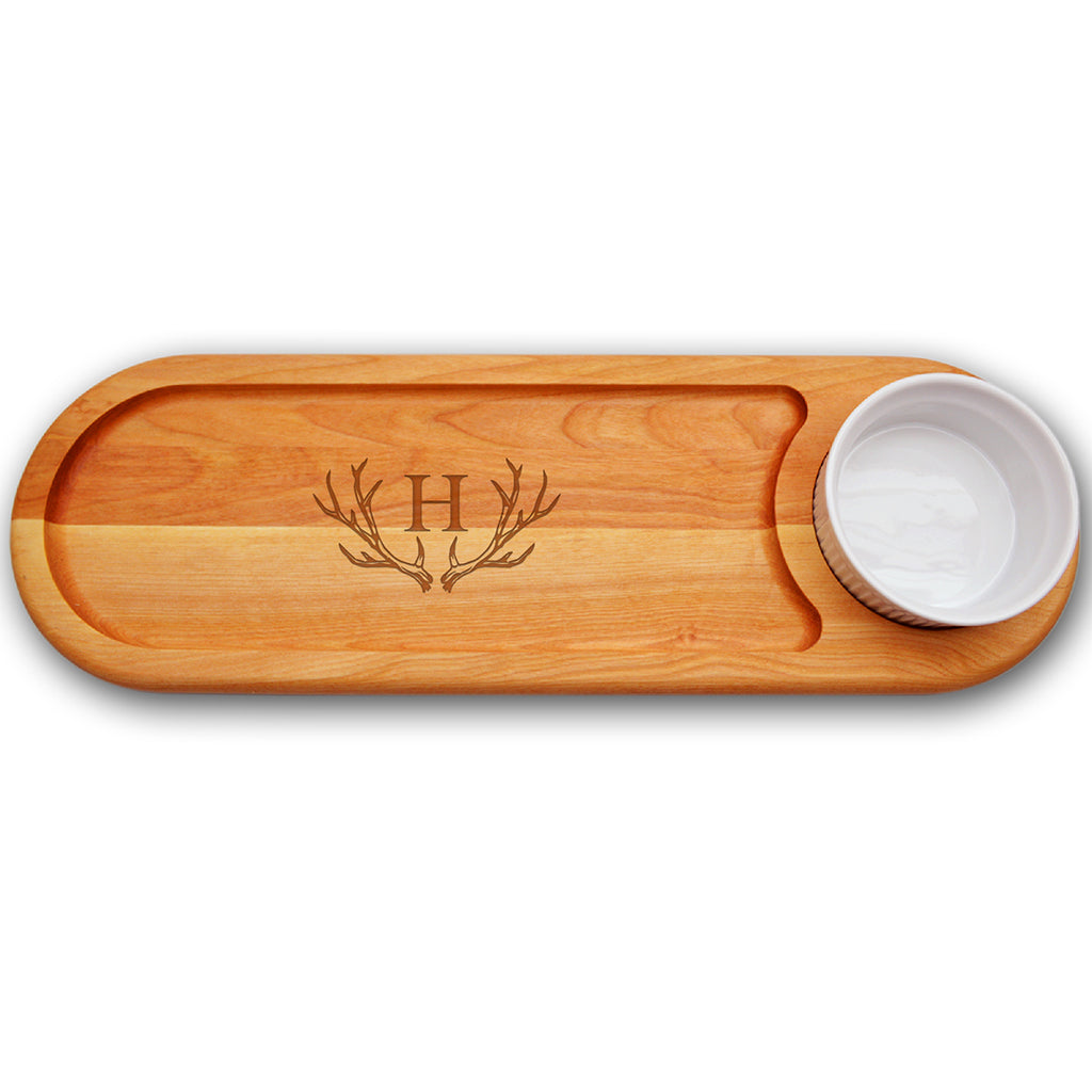 Antler Initial Dip & Serve Board - Entertaining Gifts