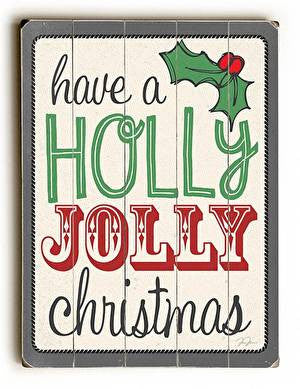 Holly Jolly Christmas Wood Sign