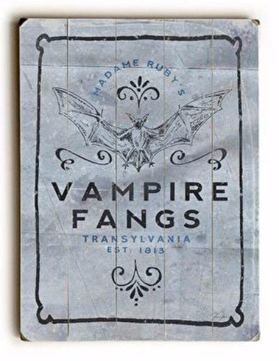 Vampire Fangs Wood Sign