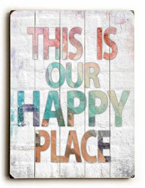 Happy Place Wood Sign