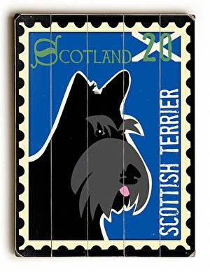 Scottish Terrier Postage Stamp Wood Sign