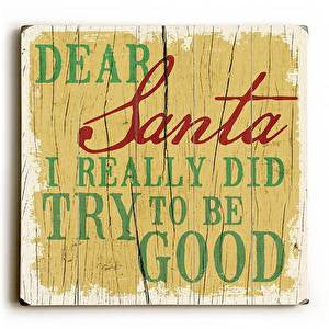 Dear Santa Wood Sign