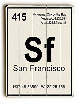 San Francisco Elements Wood Sign