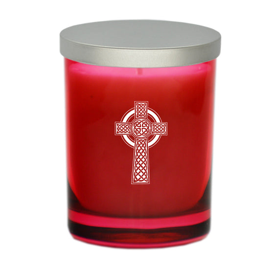 Celtic Cross Candle - Ruby