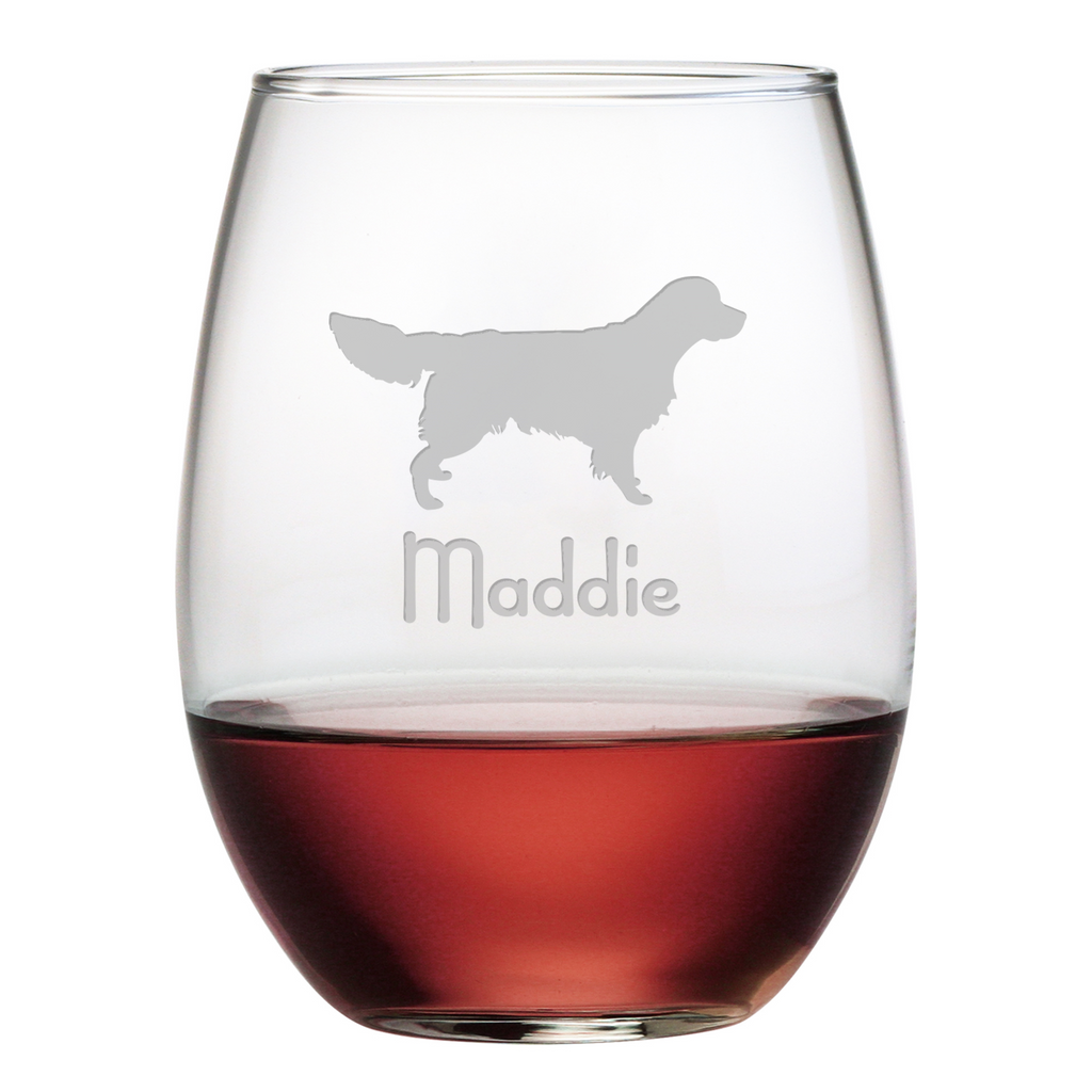 Golden Retriever Stemless Wine Glasses - Personalized ~ Premier Home & Gifts