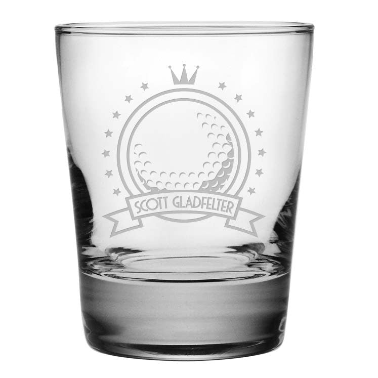 Golf Double Old Fashioned Glasses - Personalized