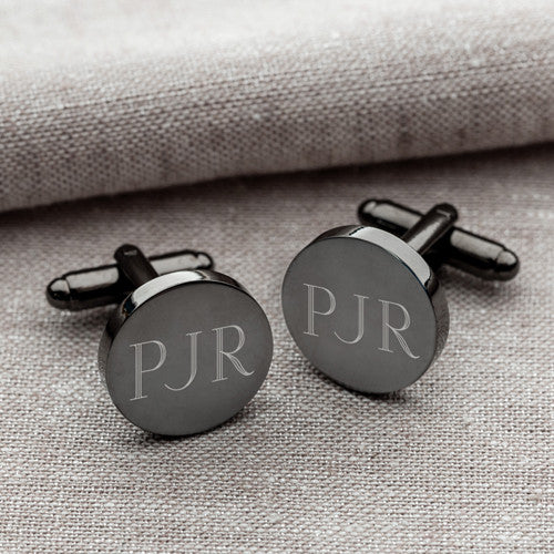 Gunmetal Round Cuff Links