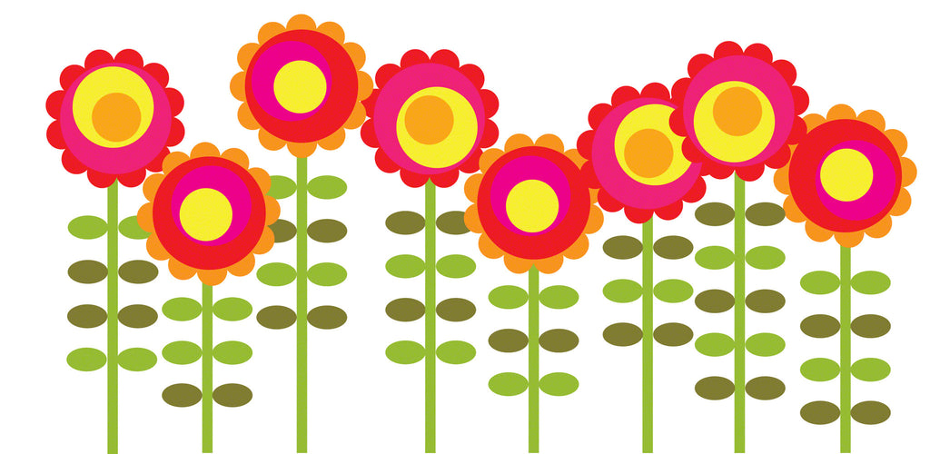 Happy Flower Wall Decals