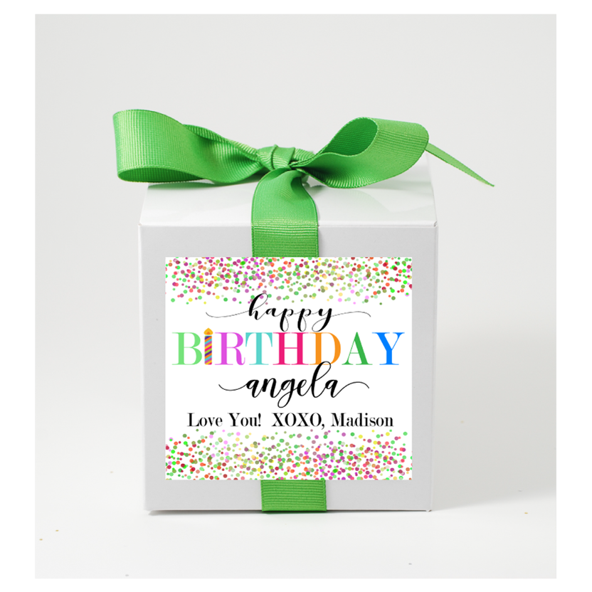 Happy Birthday Confetti Personalized Candle - Birthday Gifts - Premier Home & Gifts