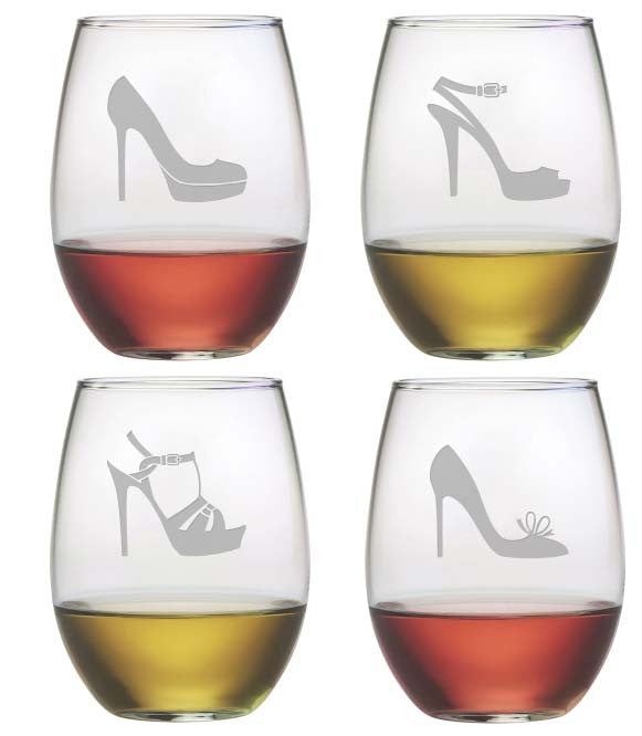 High Heels Stemless Wine Glasses ~ Set of 4 | Premier Home & Gifts