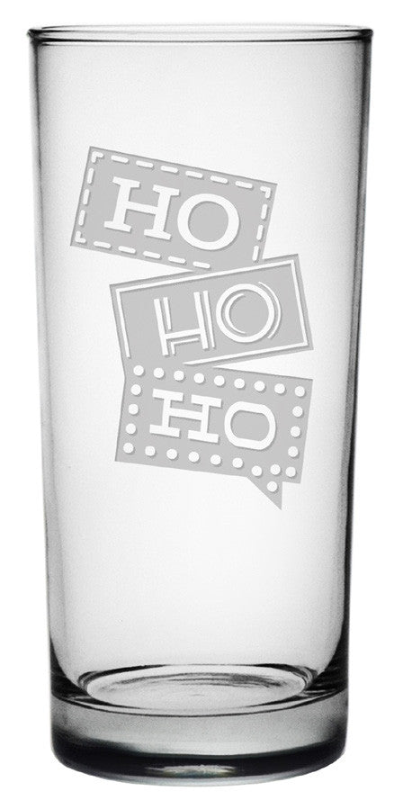Ho Ho Ho Highball Glasses ~ Set of 4