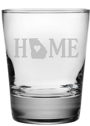 Home State Double Old Fashioned Glasses ~ Set of 4