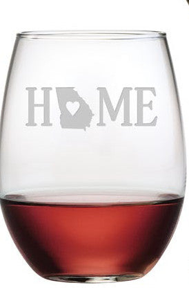 Home State Stemless Wine Glasses ~ Set of 4