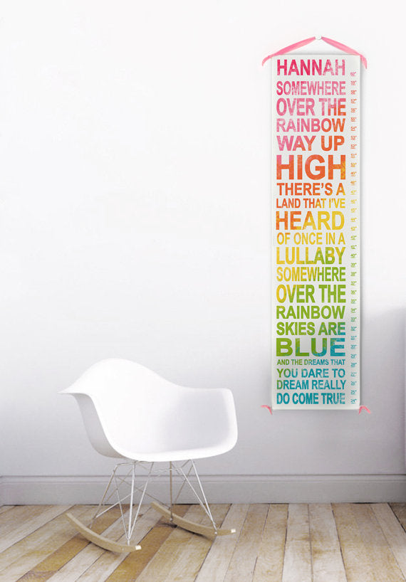 Over the Rainbow Personalized Growth Chart - Personalized Children's Gifts