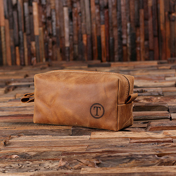 Leather Dopp Kit and Wood Gift Box - Premier Home & Gifts