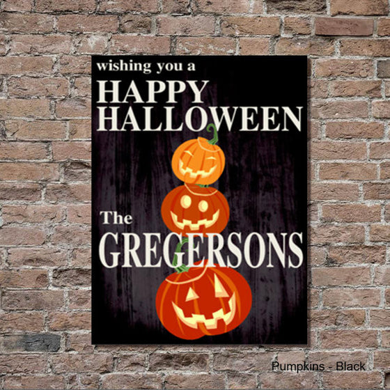 Halloween Canvas Wall Art - Pumpkins Black | Premier Home & Gifts
