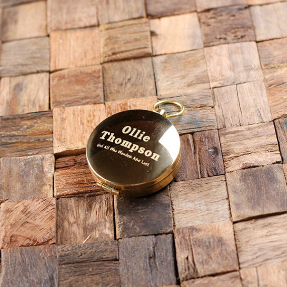 Engraved Compass and Wood Gift Box - Special Events Gifts