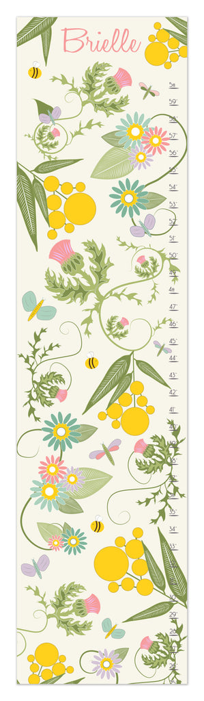 Garden Personalized Growth Chart - Nursery Decor - Children's Gifts