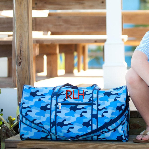 Blue Camo Duffel Bag - Kids Gifts - Monogrammed Gifts