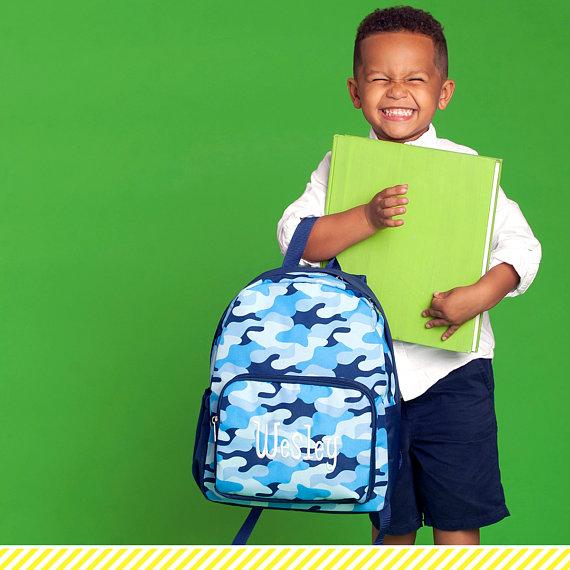 Blue Camo Preschool Backpack